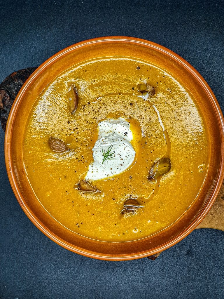 Crema di zucca e castagne
